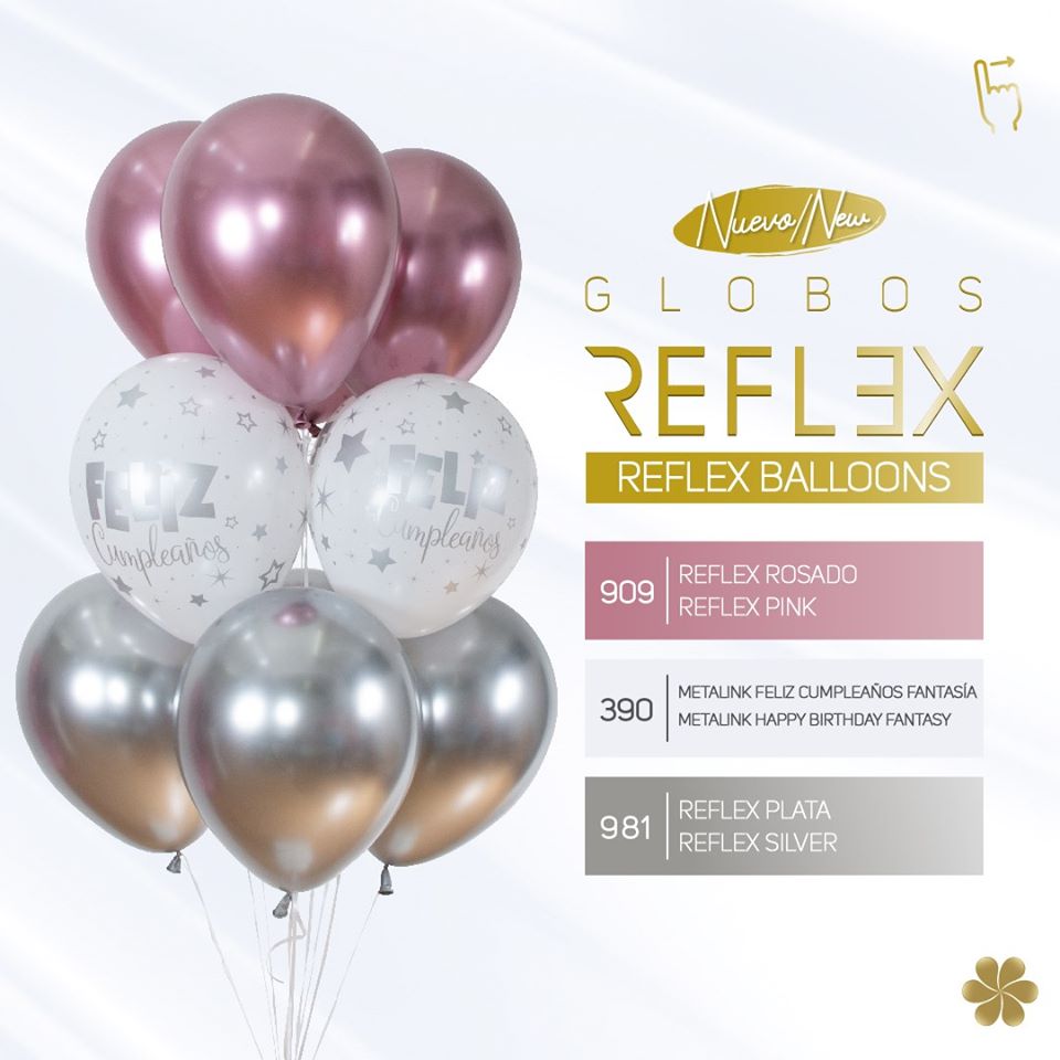 Шар (12''/30 см) Reflex, Зеркальный блеск, Серебро (981), хром, 50 шт.