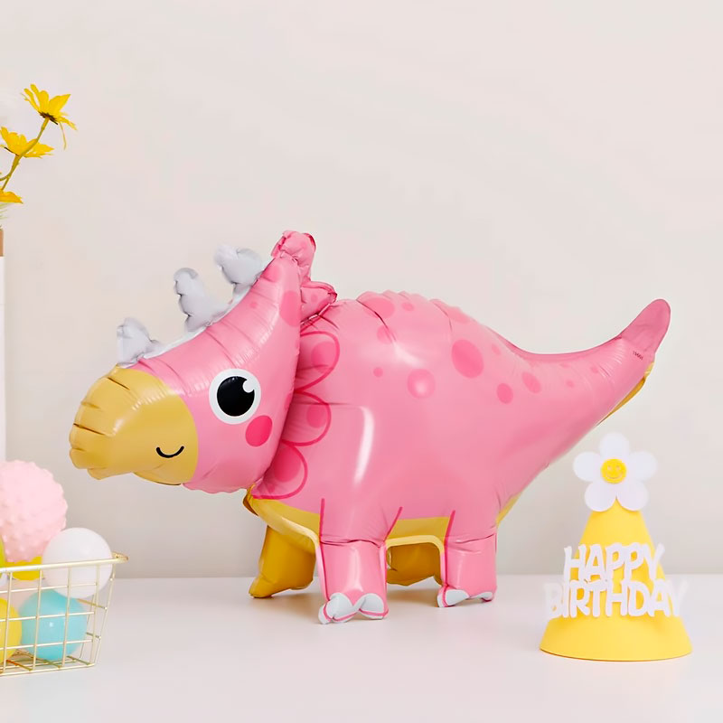 Шар 3D (22''/56 см) Фигура, Маленький динозавр, Розовый, 1 шт.