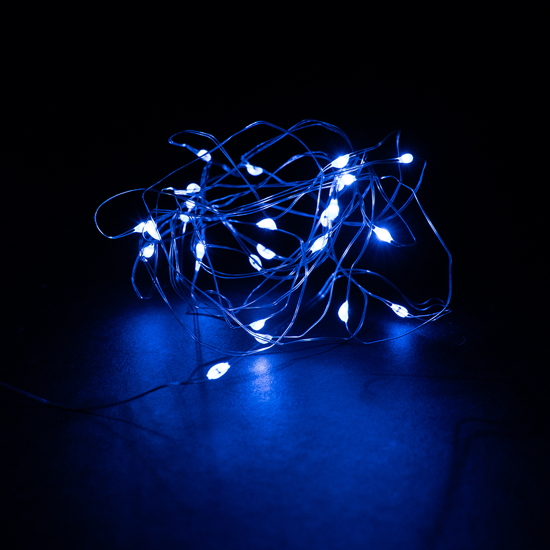 Светодиодная гирлянда, Роса 30 Led, IP14, 3 м. Синий, 1 шт.
