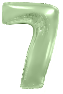 Шар (40''/102 см) Цифра, 7, Мятный, Макарунс, 1 шт.