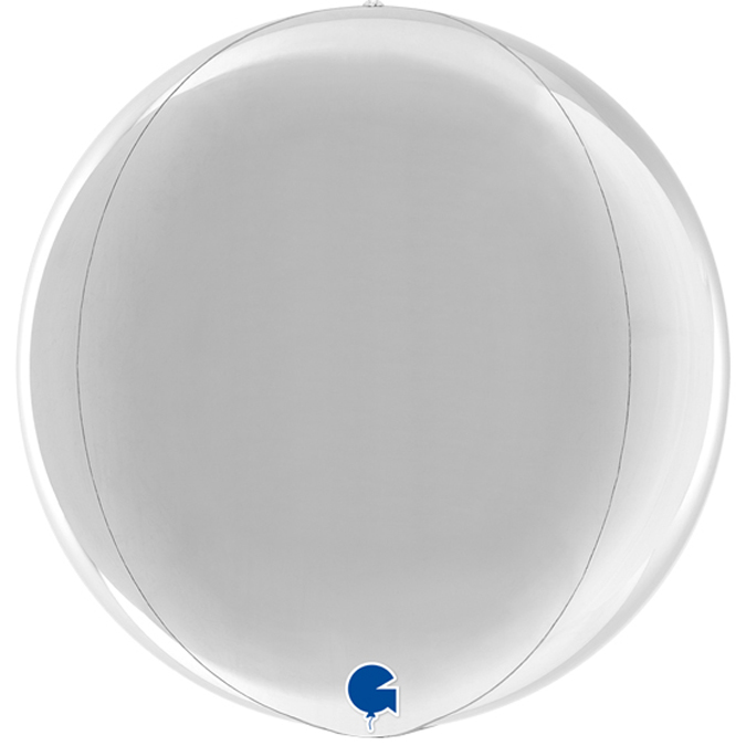 Шар 3D (18''/46 см) Сфера, Серебро, 1 шт.