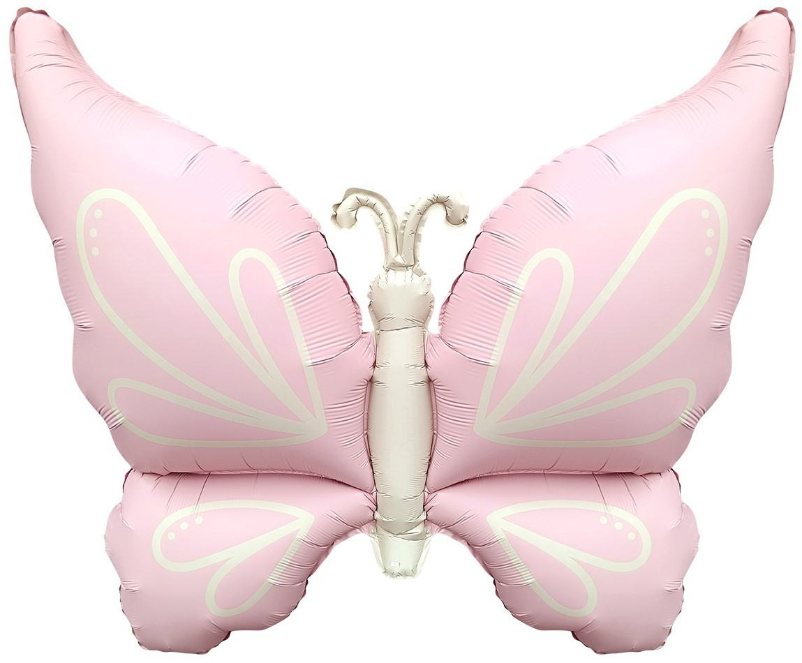 Шар (37''/94 см) Фигура, Нежная бабочка, Розовый, Сатин, 1 шт.