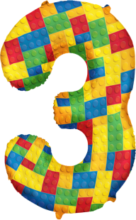 Шар (34''/86 см) Цифра, 3 Конструктор, 1 шт. в уп.