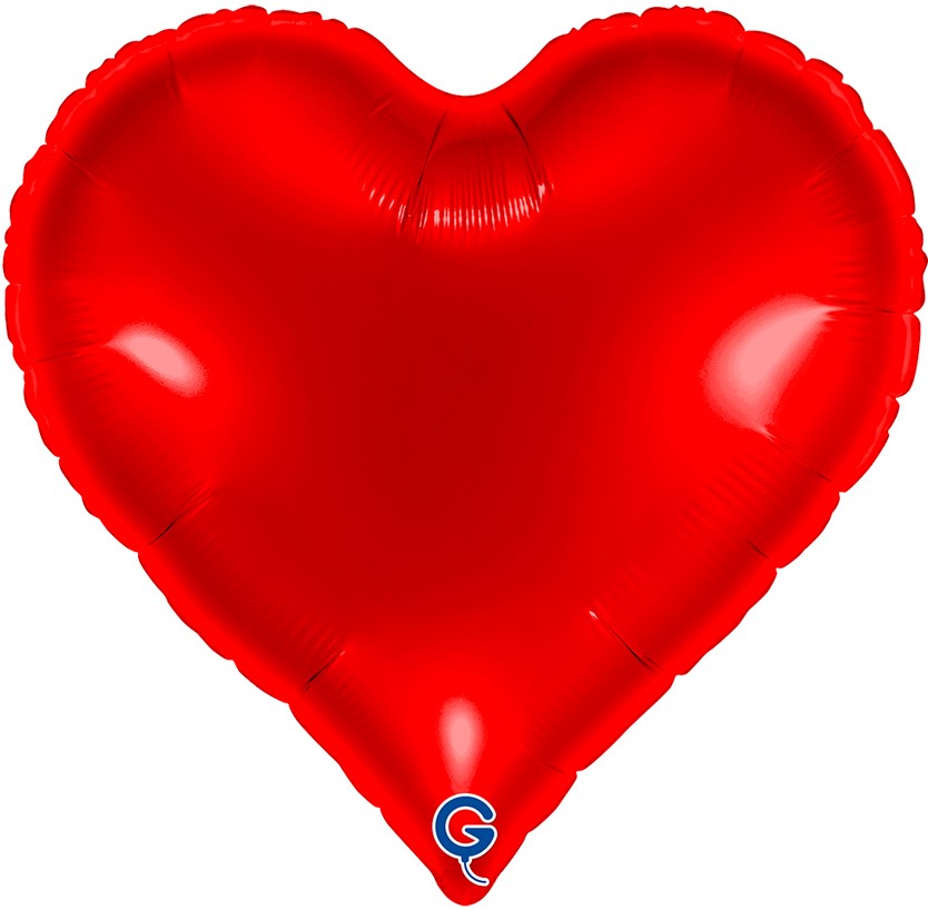 Шар (18''/46 см) Сердце, Люкс, Красный, 1 шт.