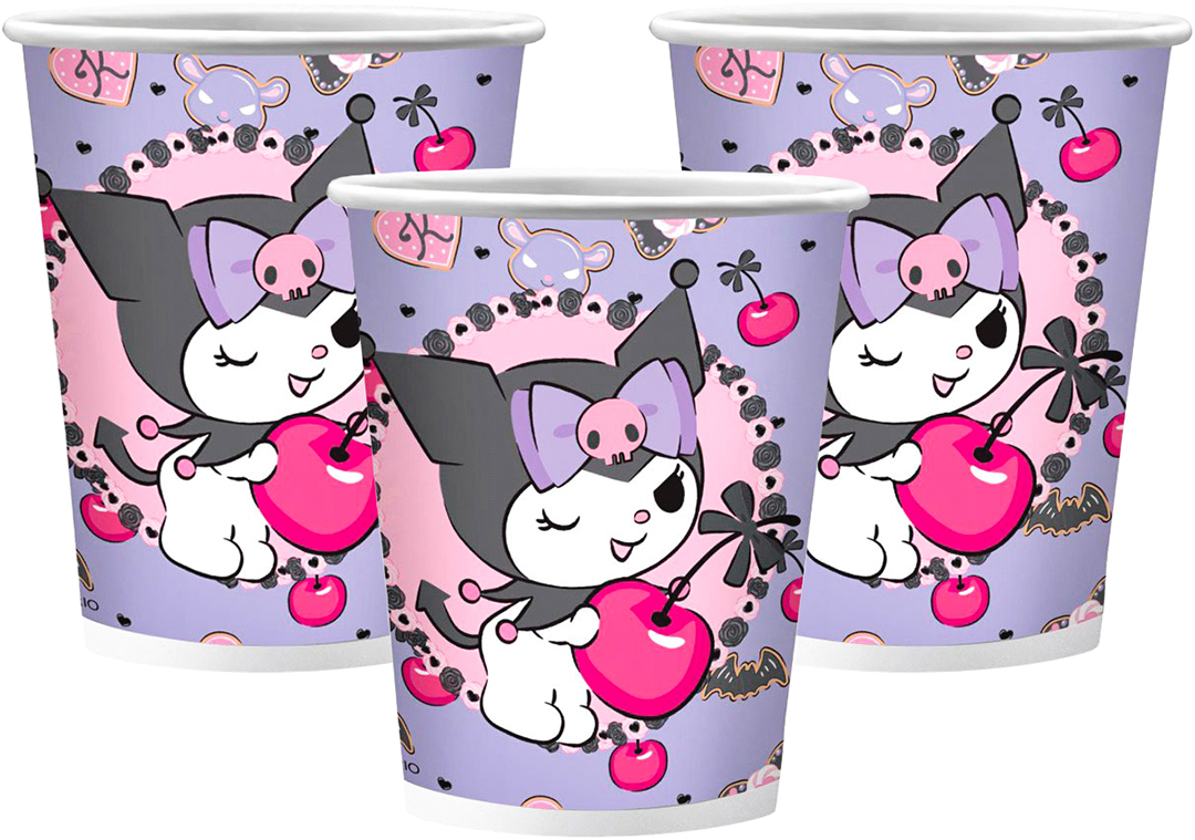 Стаканы (250 мл) Kuromi, 6 шт.