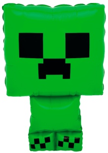 Шар (26''/66 см) Фигура, Пиксельный монстр, Зеленый, 1 шт.