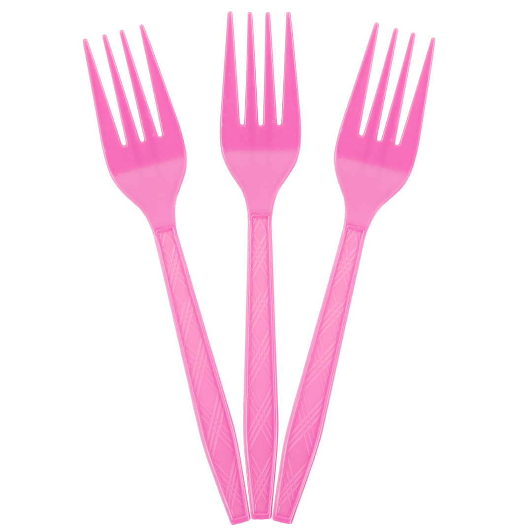 Вилки, Розовый, 15 см, 10 шт. в упак. 