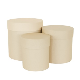 Набор коробок Цилиндр, Кофе с молоком, 19*19 см, 3 шт. в упак. 