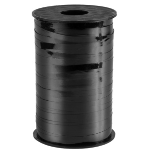 Лента полипропиленовая (0,5 см*250 м) Черный, Лаковый, 1 шт.