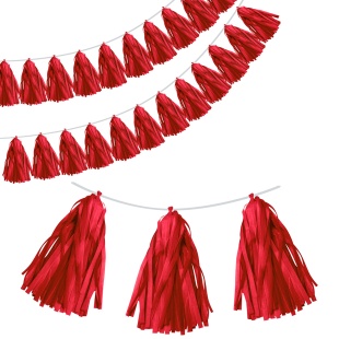 Гирлянда Тассел, Красный, 35*12 см, 12 листов.