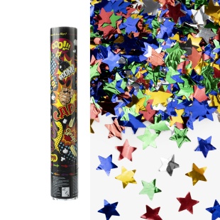 Пневмохлопушка (12/30 см), Комиксы, СДР, Звезды фольга, Ассорти, Металлик, 1 шт.