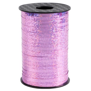 Лента полипропиленовая (0,5 см*250 м) Розовый, Голография, 1 шт.