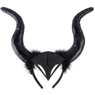 Ободок, Объемные рога, Черный, 30*25 см, 1 шт. 