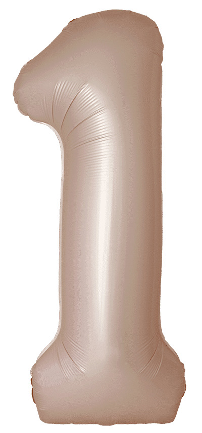 Шар (40''/102 см) Цифра, 1 Slim, Звездное Золото, Матовый, 1 шт. в уп.