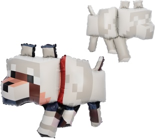 Шар (35''/89 см) Фигура, Пиксельный волк, 1 шт.