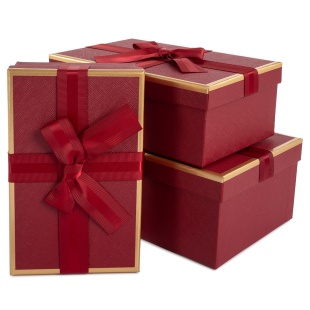 Набор коробок  Стильный презент, Красный, 23*16*9,5 см, 3 шт. в упак. 