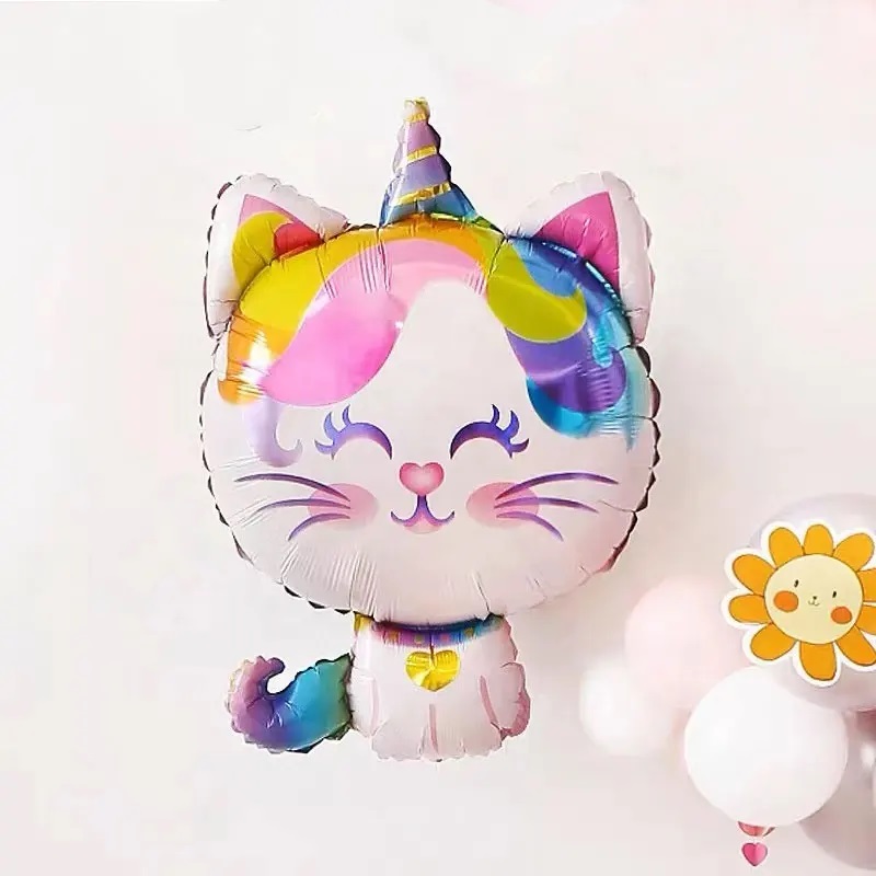 Шар (32''/81 см) Фигура, Котенок Единорог, 1 шт.