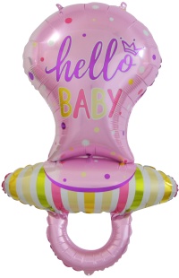 Шар (39''/99 см) Фигура, Соска Пустышка для девочки, Розовый, 1 шт.
