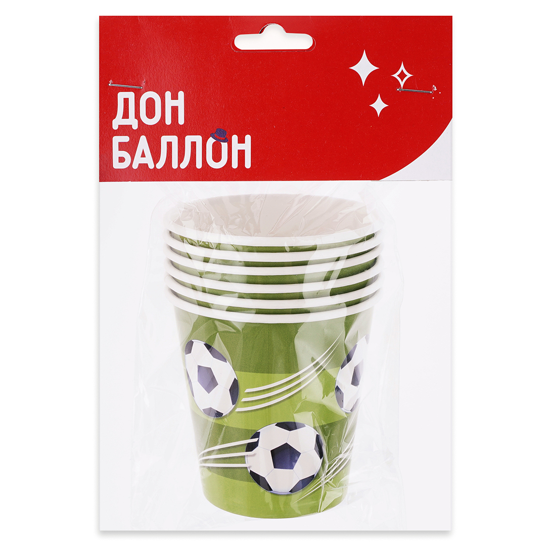 Стаканы (250 мл) Футбольный мяч, 6 шт.