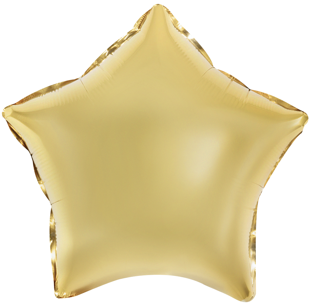 Шар (30''/76 см) Звезда, Золото, Сатин, 1 шт. в уп.