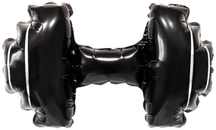 Шар с клапаном (13''/33 см) Мини-фигура, Гантель, Черный, 1 шт.