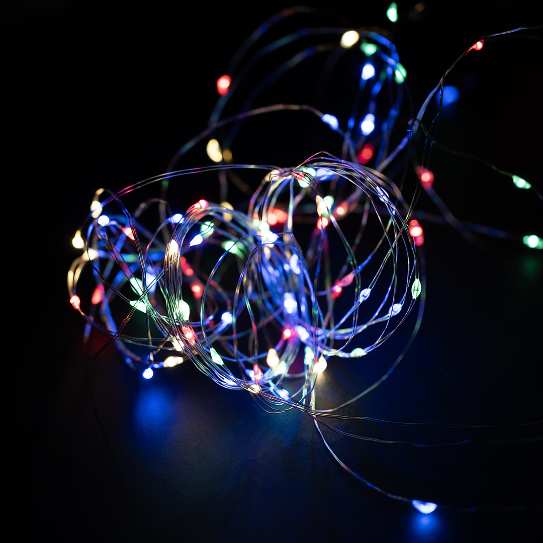 Светодиодная гирлянда, Роса 100 Led, 8 режимов, IP14, 10 м. Разноцветный, 1 шт.