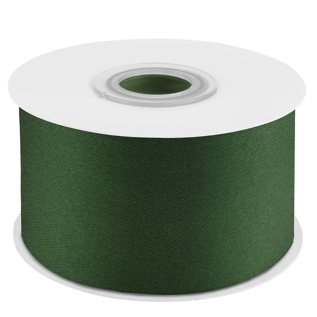 Лента атласная (3,8 см*22,85 м) Темно-зеленый, 1 шт.