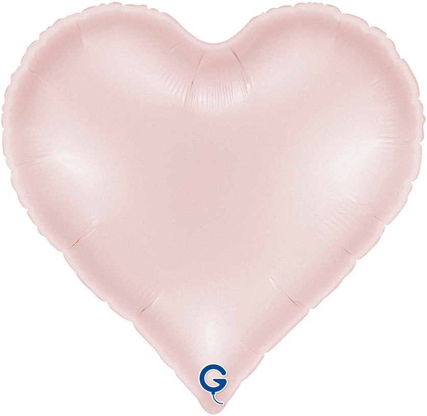 Шар (18''/46 см) Сердце, Розовый, Сатин, 1 шт.