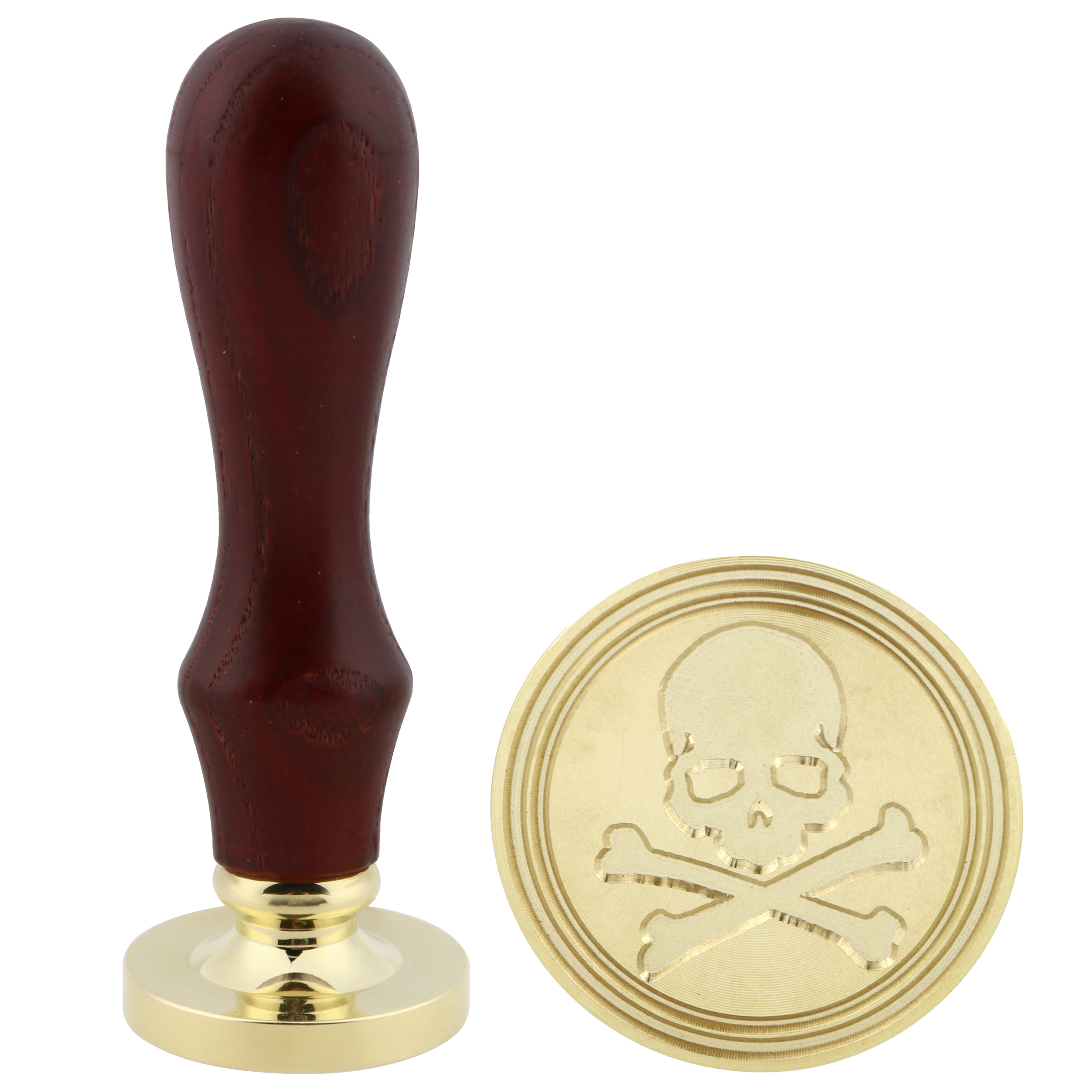 Штамп для сургучной печати Веселый Роджер, 3 см. Коричневый, 1 шт.