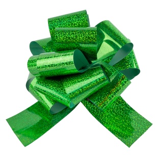 Бант Шар, Зеленый, Голография, 21 см, 1 шт. в упак. 