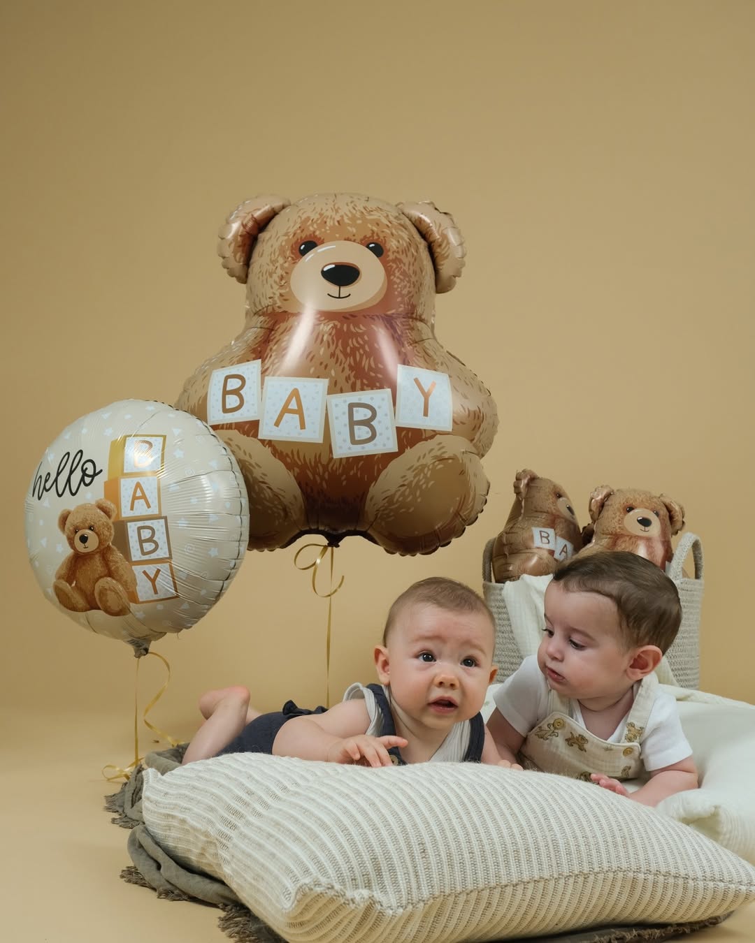 Шар (18''/46 см) Круг, Плюшевый мишка для малыша, 1 шт.