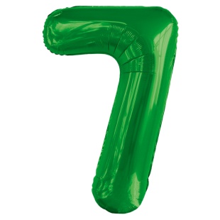 Шар (34''/86 см) Цифра, 7, Slim, Зеленый, 1 шт. в уп.