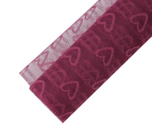 Фатин в рулоне (50 см*4,57 м) Сердца, Бордовый, 1 шт.