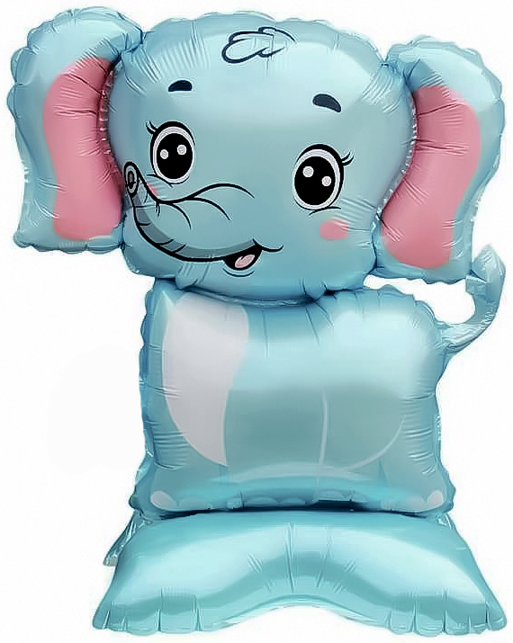 Шар 3D (22''/56 см) Фигура на подставке, Слоненок, 1 шт.