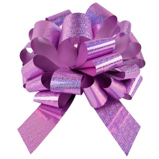 Бант Шар, Розовый, Голография, 36 см, 1 шт. в упак. 