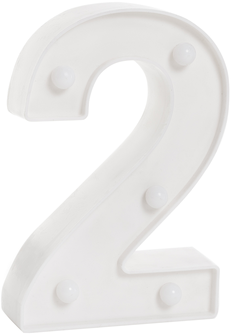 Световая фигура Цифра, 2, 16 см. Белый, 1 шт.