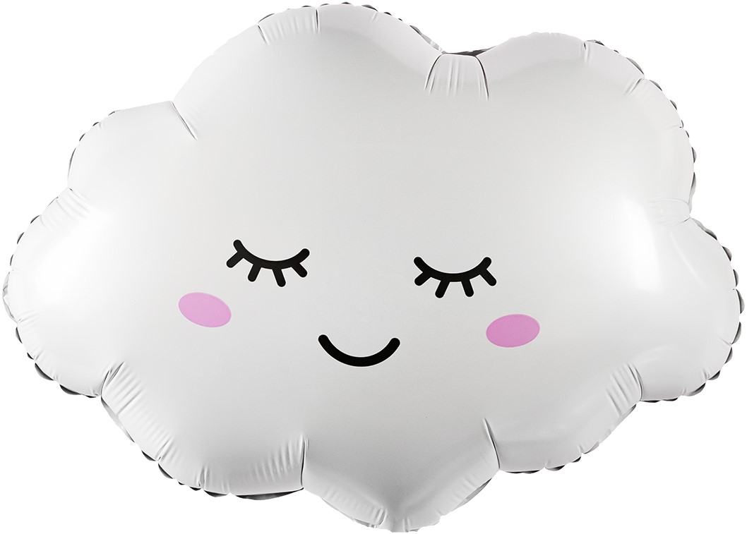 Шар (11''/28 см) Мини-фигура, Облако, Белый, 1 шт.
