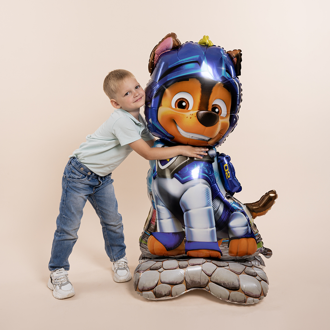 Шар 3D (63''/160 см) Фигура на подставке, Щенок Полицейский, 1 шт. в уп.
