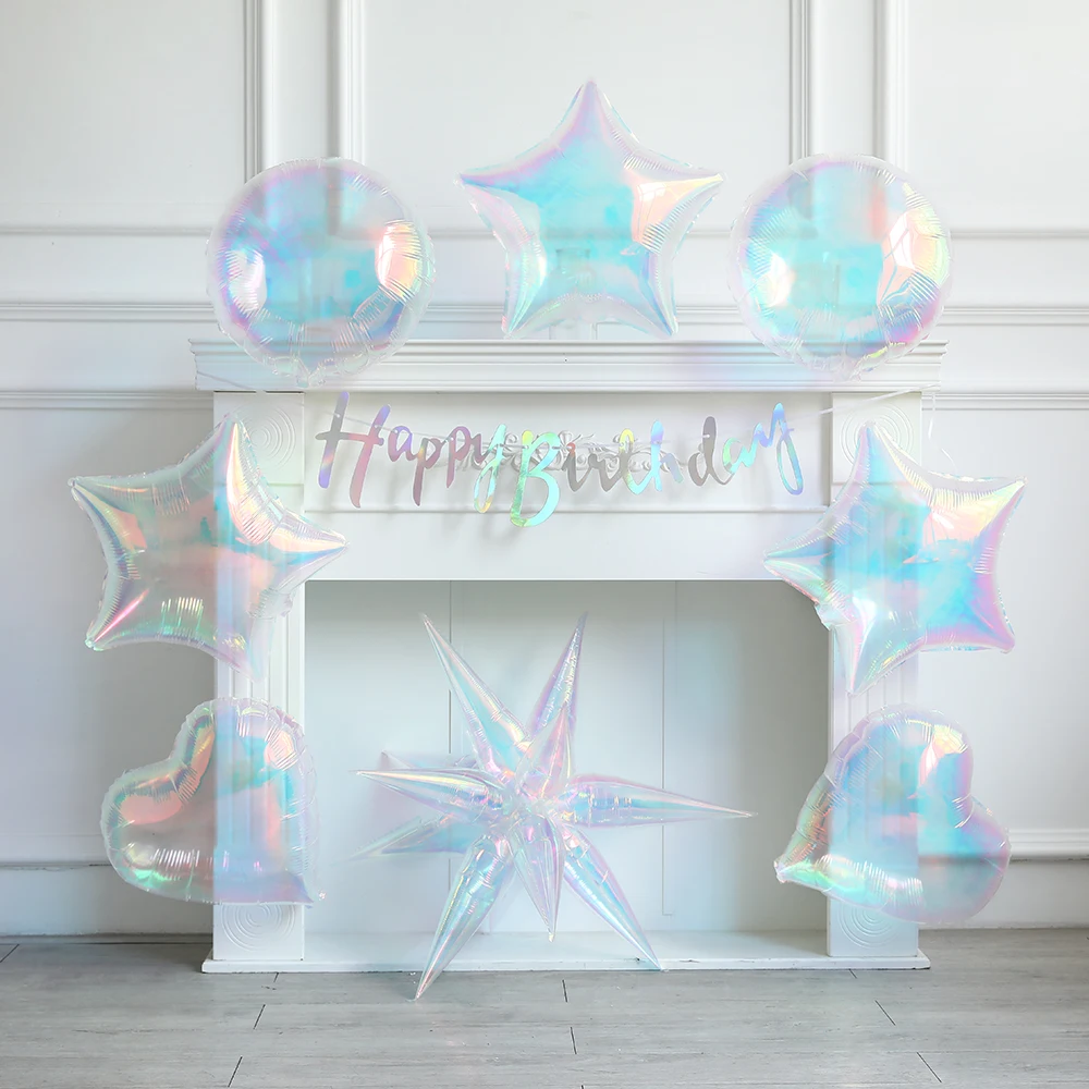 Шар 3D (26''/66 см) Звезда, Составная, Прозрачный, Хамелеон, 1 шт. в уп.