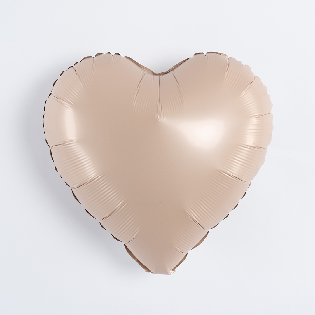 Шар (18''/46 см) Сердце, Карамель, Сатин, 1 шт.