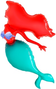 Шар (50''/127 см) Фигура, Русалочка, 1 шт.