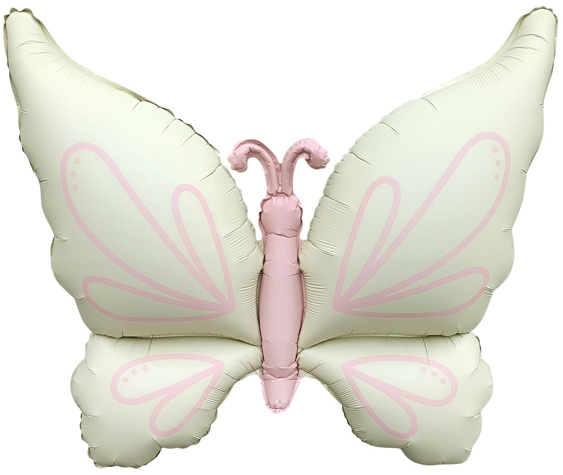 Шар (37''/94 см) Фигура, Нежная бабочка, Кремовый, Сатин, 1 шт.