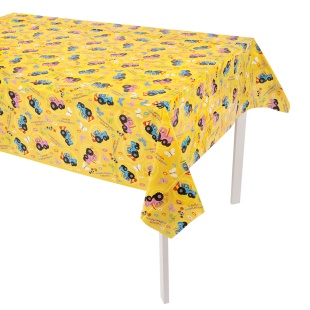 Скатерть одноразовая, Синий трактор, Желтый, 120*180 см, 1 шт.