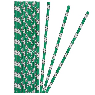 Трубочки для коктейлей, Футбол, Зеленый, 12 шт. в упак. 