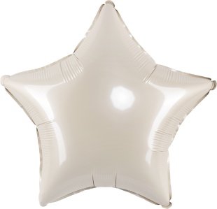 Шар (18''/46 см) Звезда, Кремовый, Сатин, 1 шт.