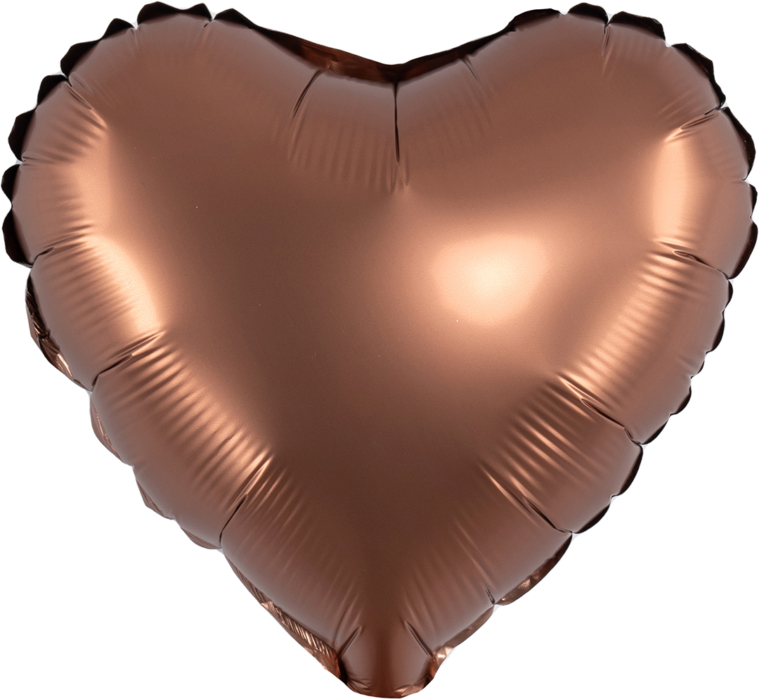 Шар с клапаном (10''/25 см) Мини-сердце, Шоколад, Сатин, 1 шт.