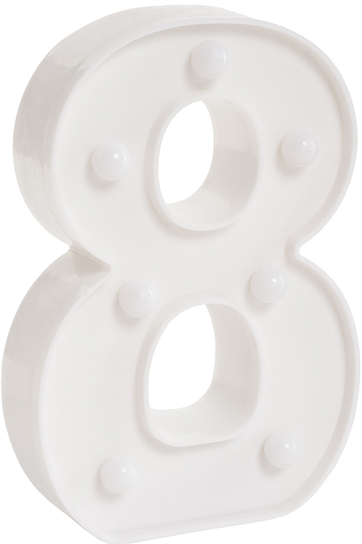 Световая фигура Цифра, 8, 16 см. Белый, 1 шт.