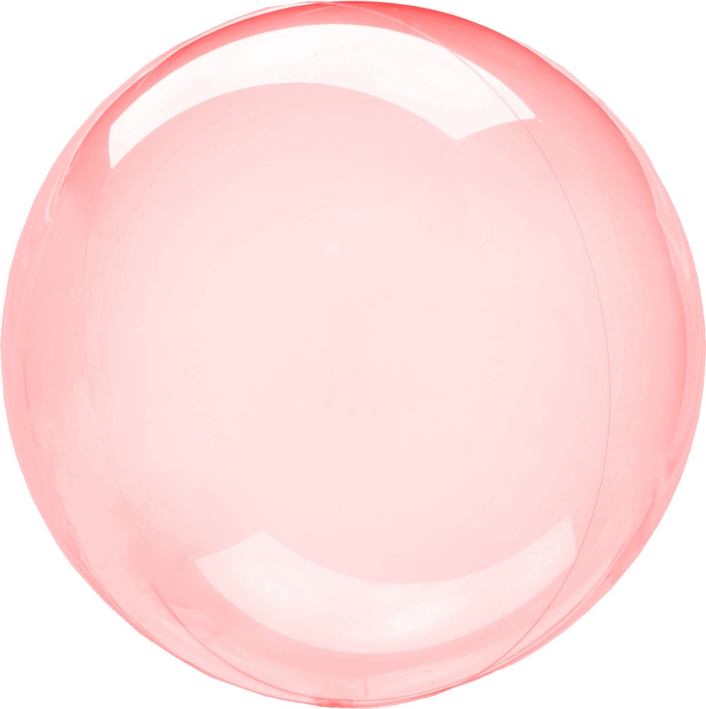 Шар (18''/46 см) Сфера, Deco Bubble, Красный, Кристалл, 1 шт.