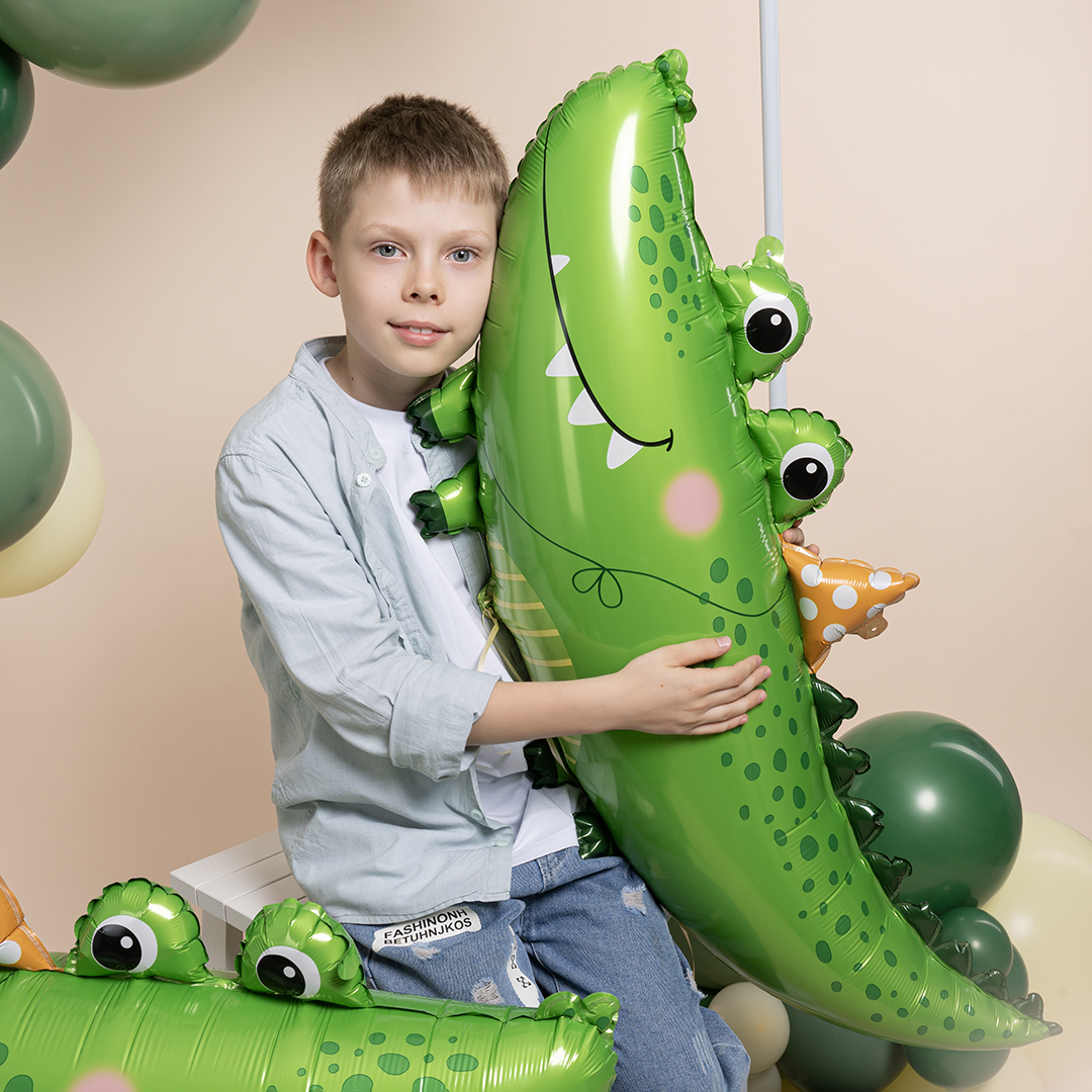 Шар (38''/97 см) Фигура, Крокодил в колпачке, 1 шт. в уп.
