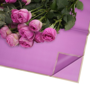 Упаковочная пленка 53мкр (0,57*0,57 м) Золотистая кайма, Лаванда, Матовый, 20 шт.